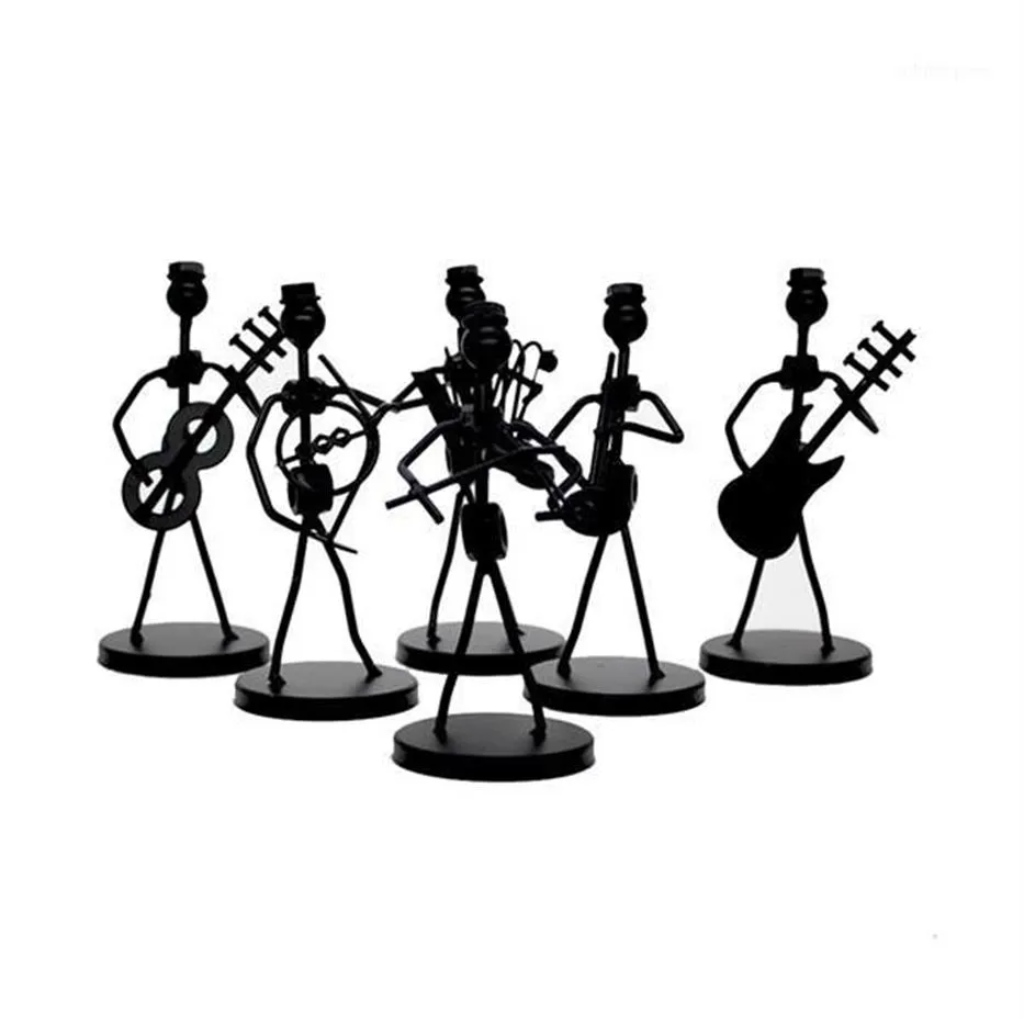1Pc Mini Iron Music Band Model Miniature Musicians Figurines Arts Craft Decorations Party Gift Favor Random Design1229z