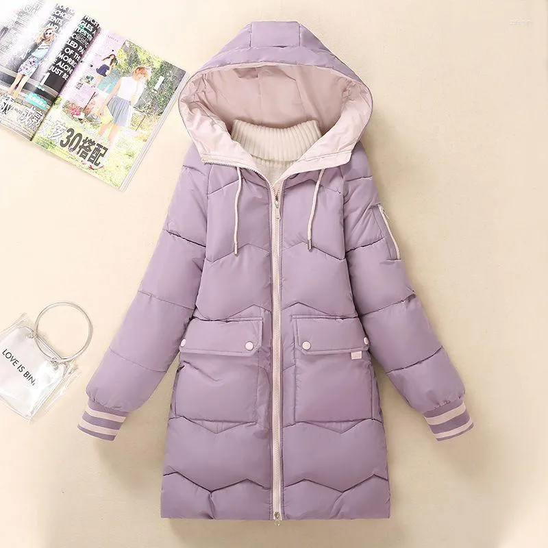 Women's Trench Coats 2023 Winter Jacket Women Parka Fashion Long Coat Hooded Parkas Loose Warm Snow Wear Cotton Padded Clothes