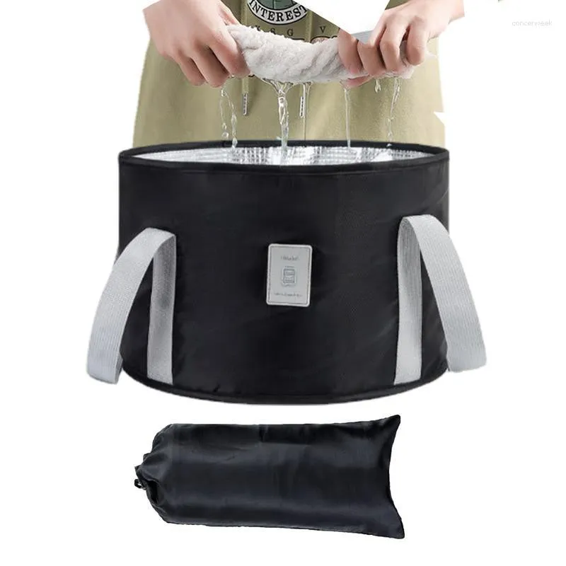 Bath Accessory Set Collapsible Bucket For Soaking Feet Foldable Water Bag Travel Camping Foot Portable