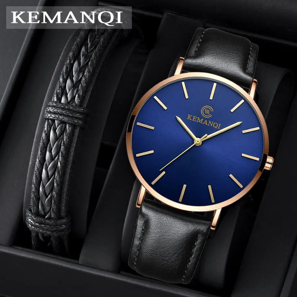 2022 Orologio da uomo di lusso Orologio da polso al quarzo Blu-ray stile business di marca per uomo Orologio da polso sportivo in pelle vintage relogio masculino