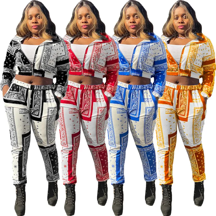 Two Piece Pants Tracksuit Jogging Suits Women Casual Zip Jacket and Sweatpants Sets Free Ship