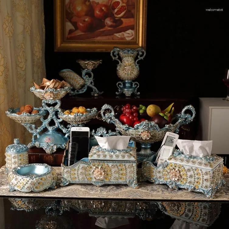 Assiettes plateau de fruits de style européen salon boîte de pompage de luxe ensemble de Table basse séché