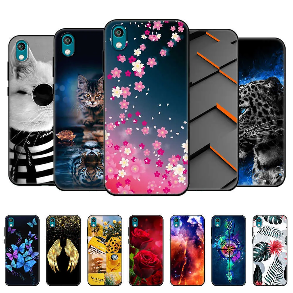 Для чести 8S Case на Prime Back Phone Cople Huawei 2020 KSE-LX9 5.71 '' мягкий кремниевый бампер черный TPU корпус