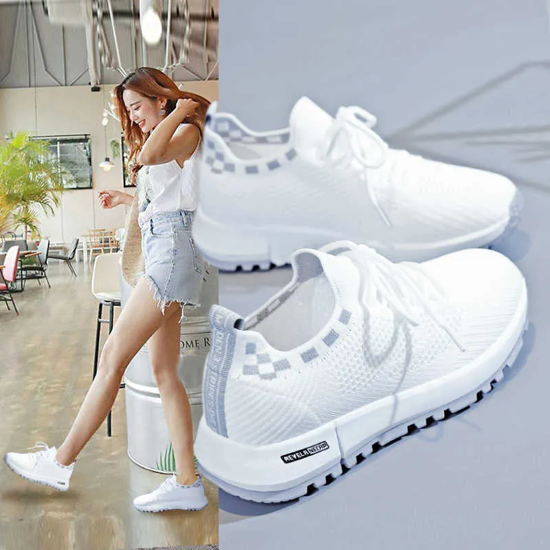 DHgate.com:Womens Summer Running Shoes, Breathable Lace-Up Casual Sneakers,  Mesh Sports Trainers in White Color:Shoes \u0026 Accessories
