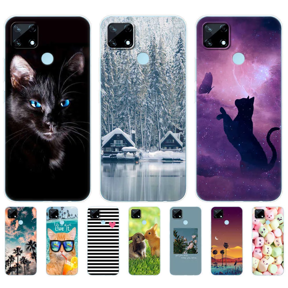 Voor Realme C12 C25 C25S 7i Global Case Back Phone Cover Voor Narzo 20 30A Fundas Silicon Soft Tpu beschermende Coque Bumper