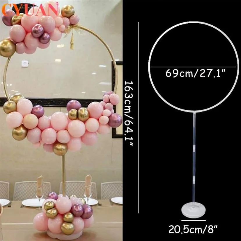 163 cm Cercle Arc Cadre Ballon Stand Titulaire De Mariage Fond Décor Ballons Guirlande Fête D'anniversaire Décorations Bébé Shower249u