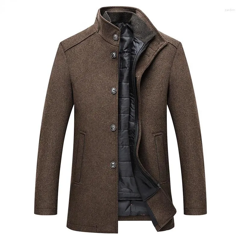 Hommes vestes hommes manteaux marque vêtements 2023 chaud hiver hommes laine veste Slim Fit épais manteau avec gilet réglable mâle laine