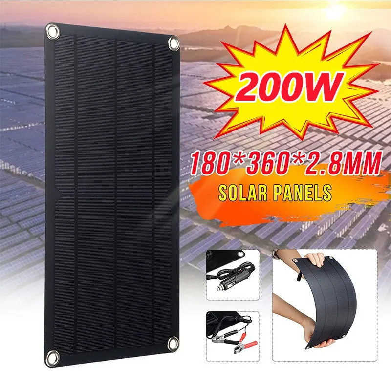 Other Electronics 200W18V Portable Solar Panel Power Bank Solar Panel Kit 12V Controller Solar Plate For Home/Camping/RV/Car Fast Battery Charger 230715