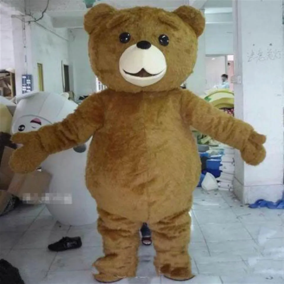 Haute qualité ours en peluche mascotte Costume dessin animé déguisement rapide adulte taille186O