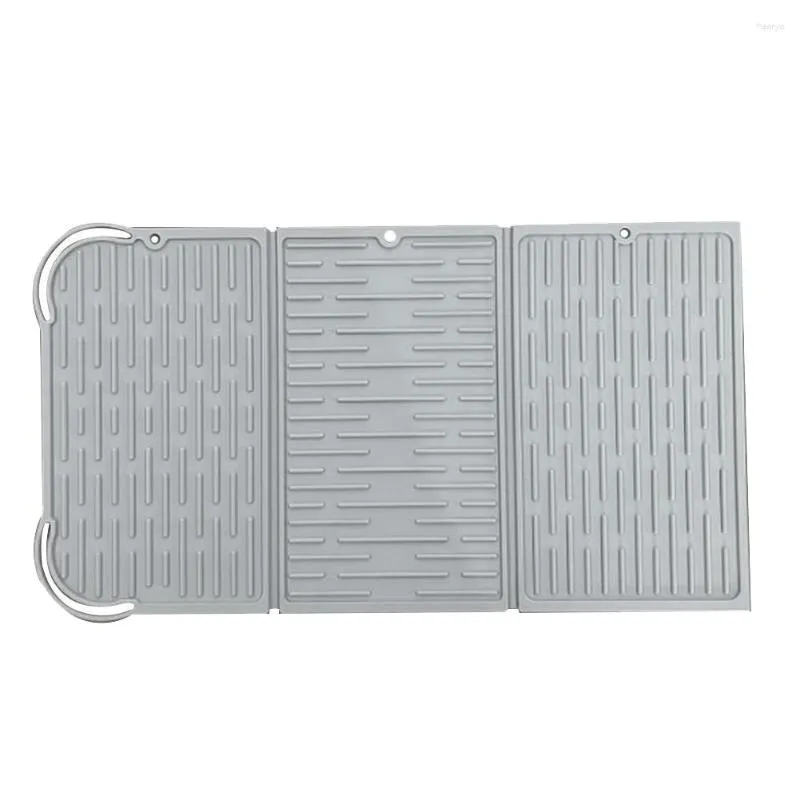 Table Mats Big Silicone Dish Drying Mat Drainer Protection Heat Resistant Counter Top Sink Non Tool Grey