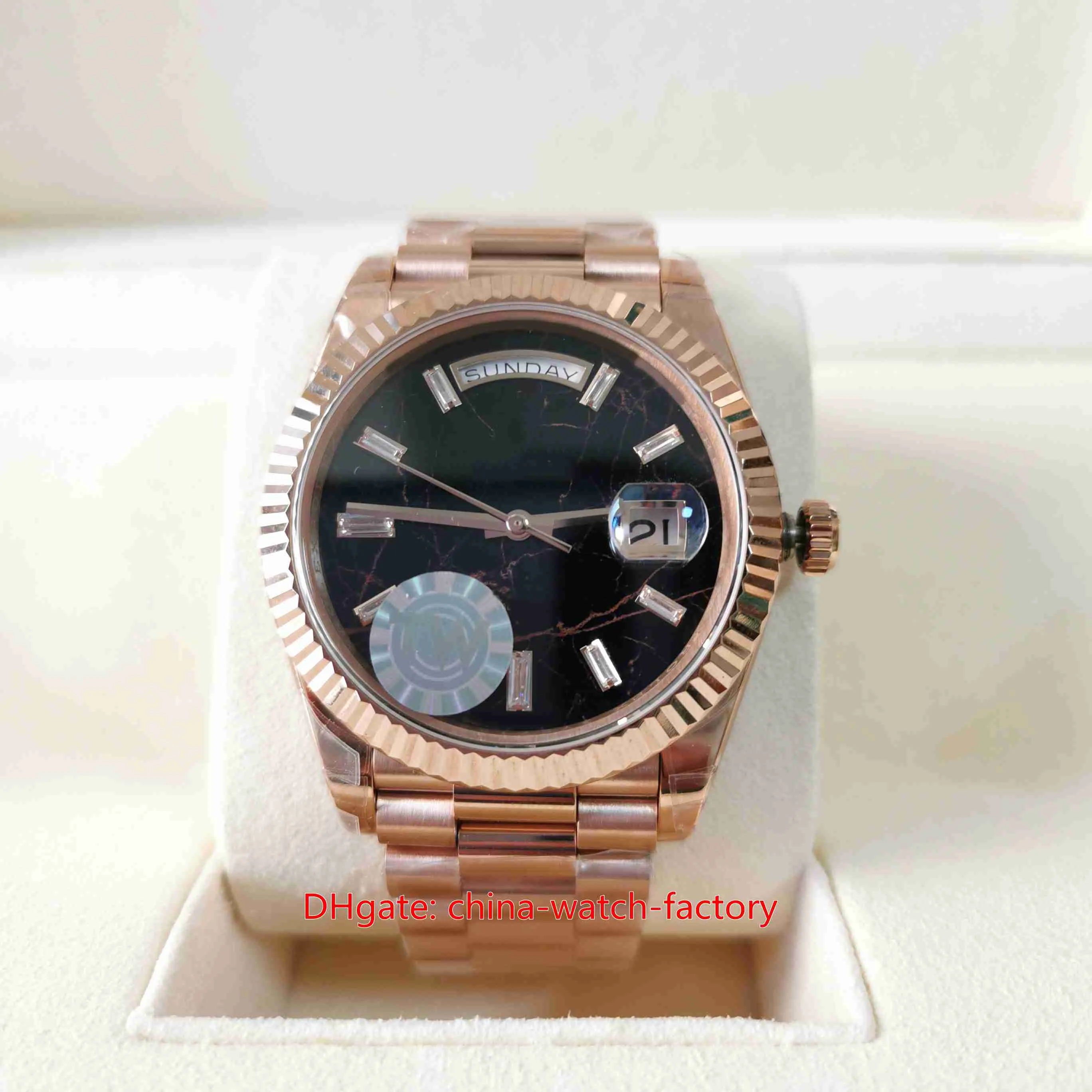 TW Factory MENS Watch Super Quality 40 mm 228235-0045 Eisenkisel Dial Prezydent 18K Rose Gold Watches Cal.3255 Ruch Mechanical Automatyczne zegarek mężczyzn
