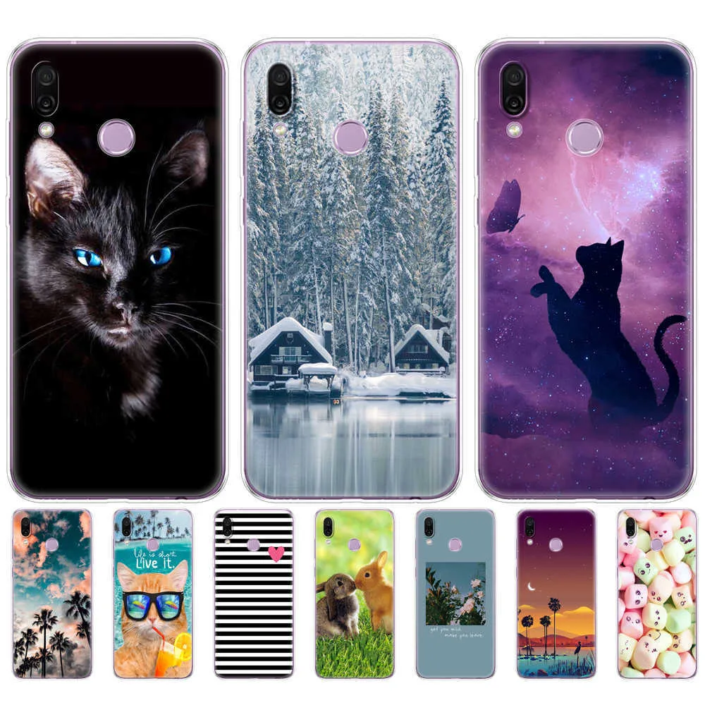 Siliconen Case Voor Huawei Honor Play Case 6.3 '' Schilderen Zachte Tpu Back Cover Voor Coque Etui Protect Bumper