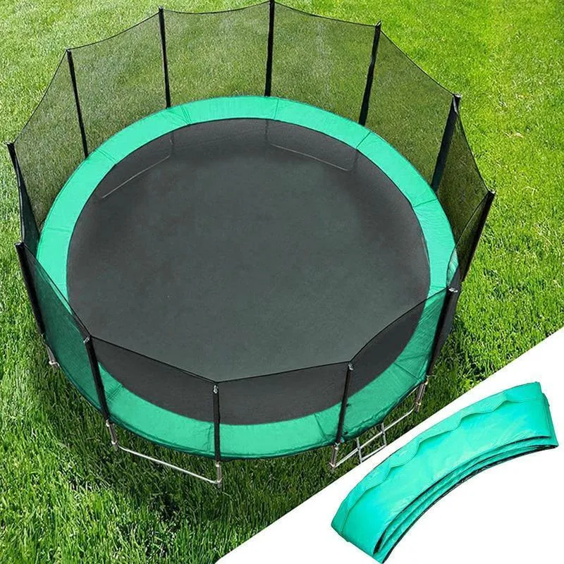 Trampolines Couverture de ressort de trampoline Protection des bords de ressort Tapis de sécurité imperméable Résistant aux intempéries Coussin de cadre rond avec sangles 230715