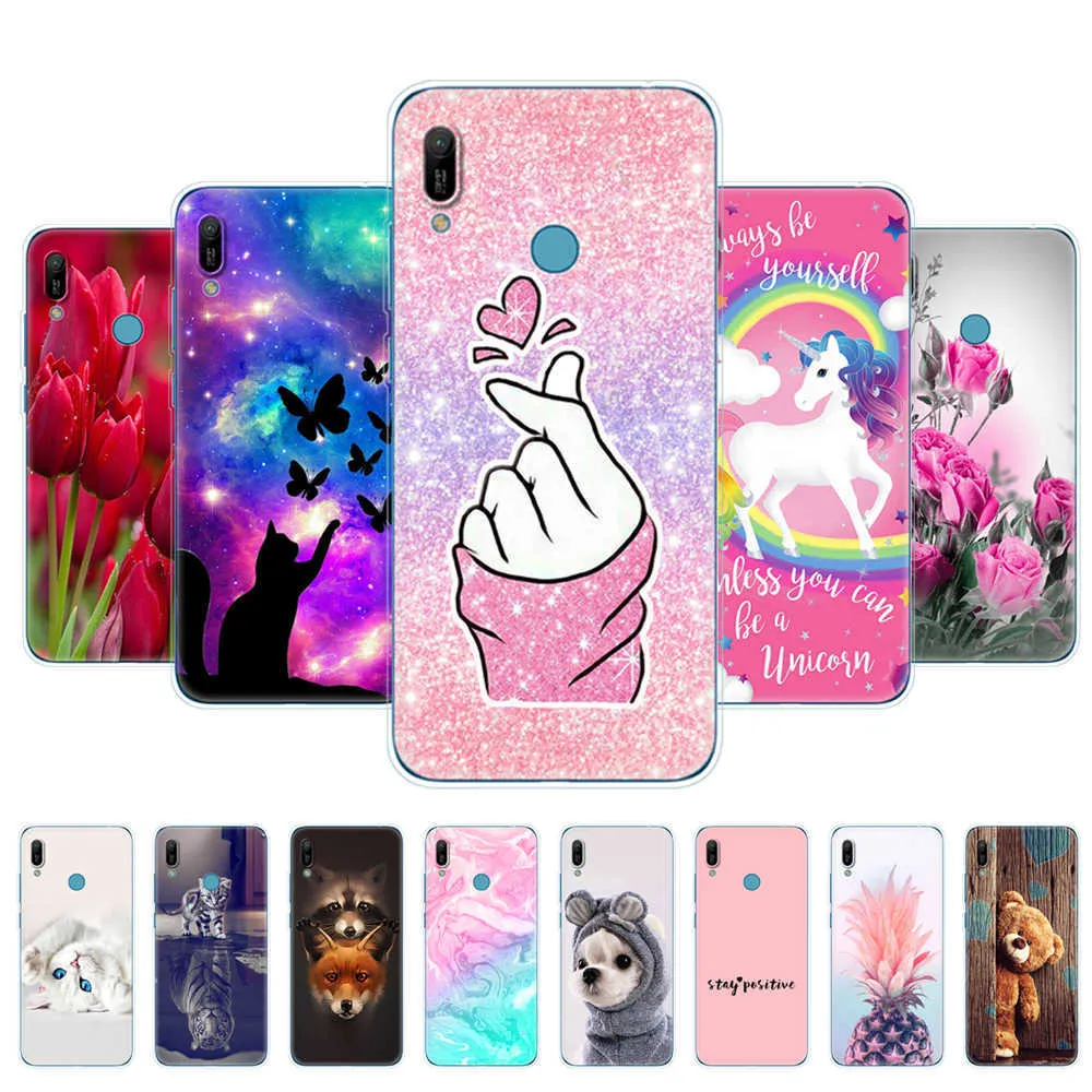 For Huawei Y6 2019 Case Y6 Pro Silicon Soft TPU Back Phone Cover MRD-LX1 MRD-LX1F Prime