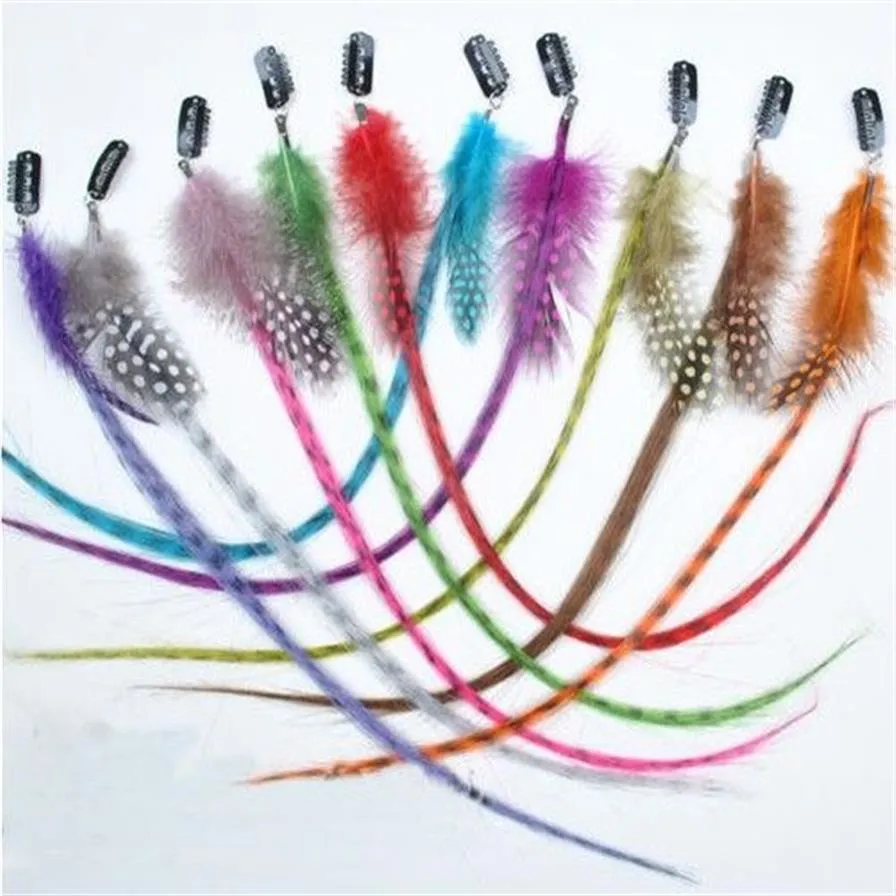 Vitage FEMMES FEATHER HAIR HIGHLIGHT EXTENSION SNAP CLAMP CLIP ON DECORATION HAIRBAND HAIR CLIPS halloween christmas hen par2704