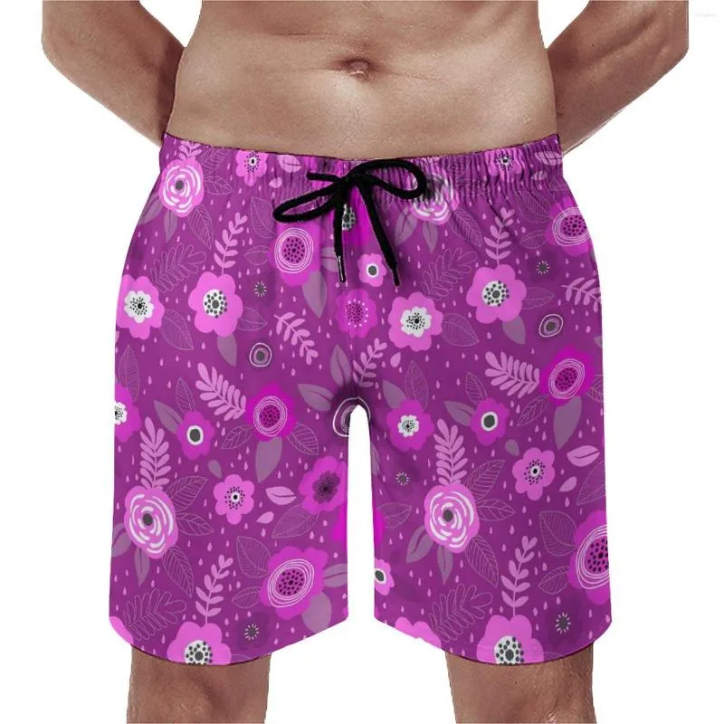 Mäns shorts elegant Ditsy Floral Board Leisure Man Beach Pants Purple Flowers Oversize Swim Trunks bekväma