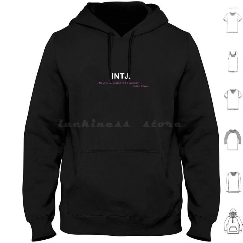 Mens Hoodies Intj Mbti Personality Quote Hoodie Cotton Long Sleeve