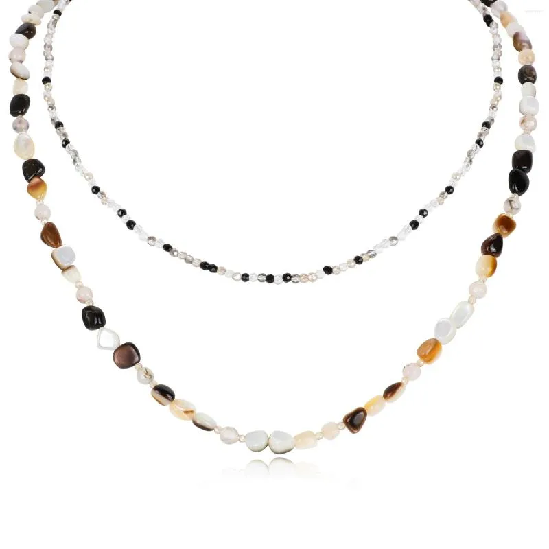 Chains Nekol Natural Stone Collese для женщин модные ювелирные украшения подарки Boho Двойные ожерелья оптом