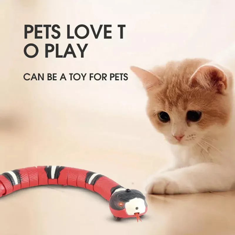 Cat Toys in Automatic Cat Toys Interactive Smart Sensing Snake Tease Toys For Cats Funny USB Laddningsbara husdjurstillbehör för katter gör 230715