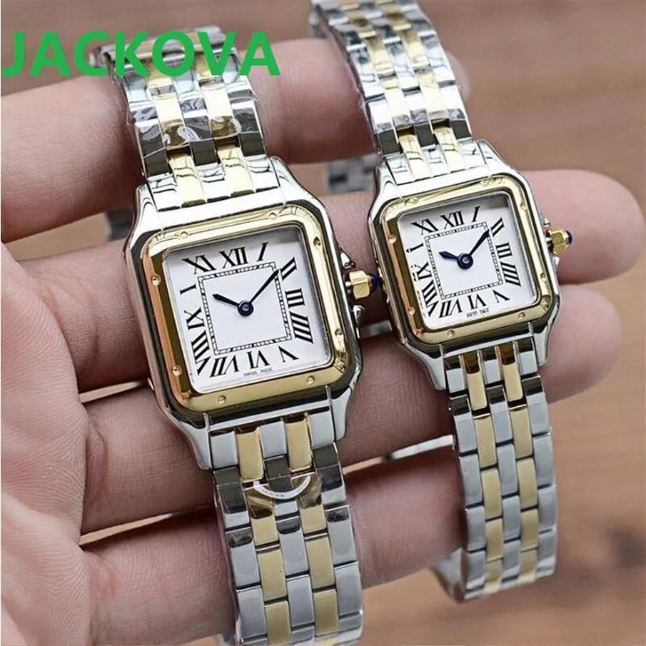 Klasyczne męskie damskie Diamonds Square Roamn Watch Sapphire Mirror 316L Centrum ze stali nierdzewnej Man Japan Kwarc najwyższej jakości TIM2462