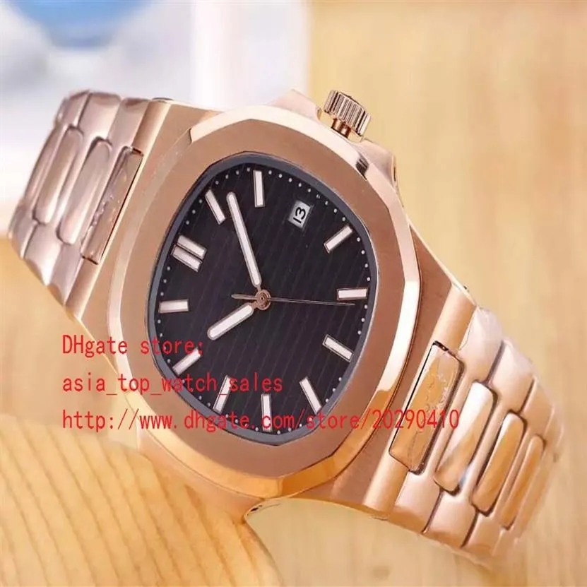 Versión en 4 colores Reloj de lujo de oro rosa 40 5 mm Nautilus 5711 1A-001 Fecha Asia Mecánico Transparente mecánico Automático Men3045