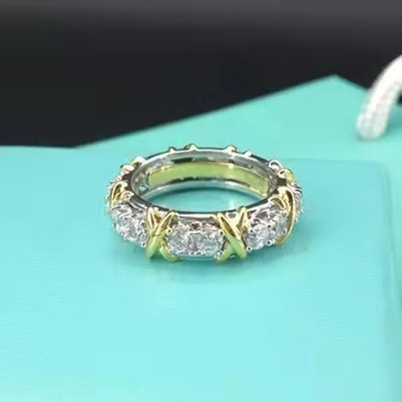 2023 Designer Ladies Cross Between Gold with Diamonds Fashion Rings Classic Jewelry Sier Plodato Rose Welesale all'ingrosso