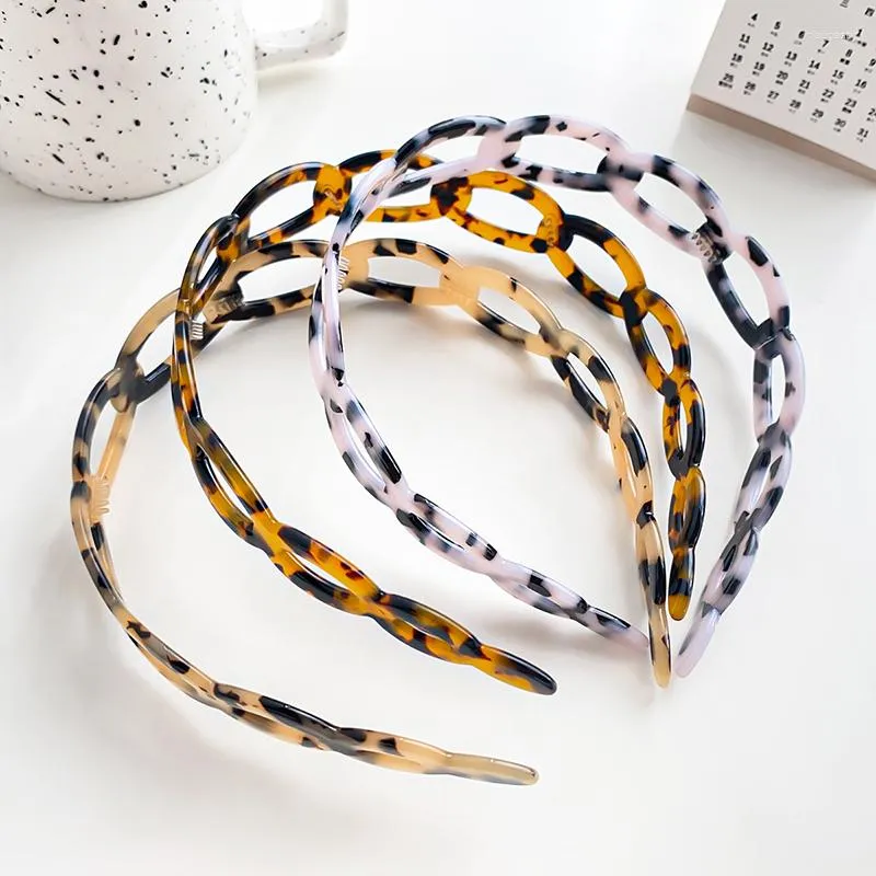 Hair Clips Retro Tortoiseshell Band Headwear Simple Women's Hollow With Teeth High-Grade Acetic Acid Headband Accessories