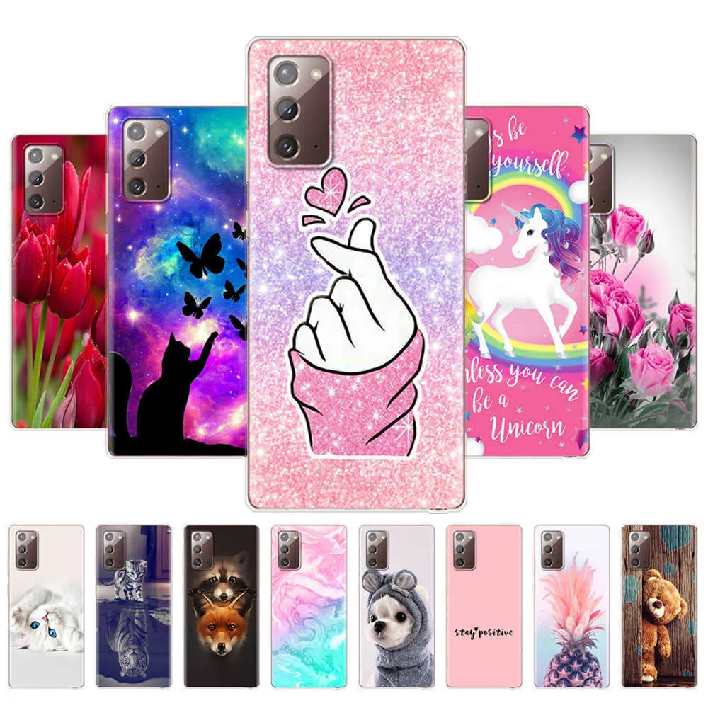 For Samsung Galaxy Note 20 Ultra Case Painted Silicon Soft TPU Back Phone Cover Bumper Protective Coque