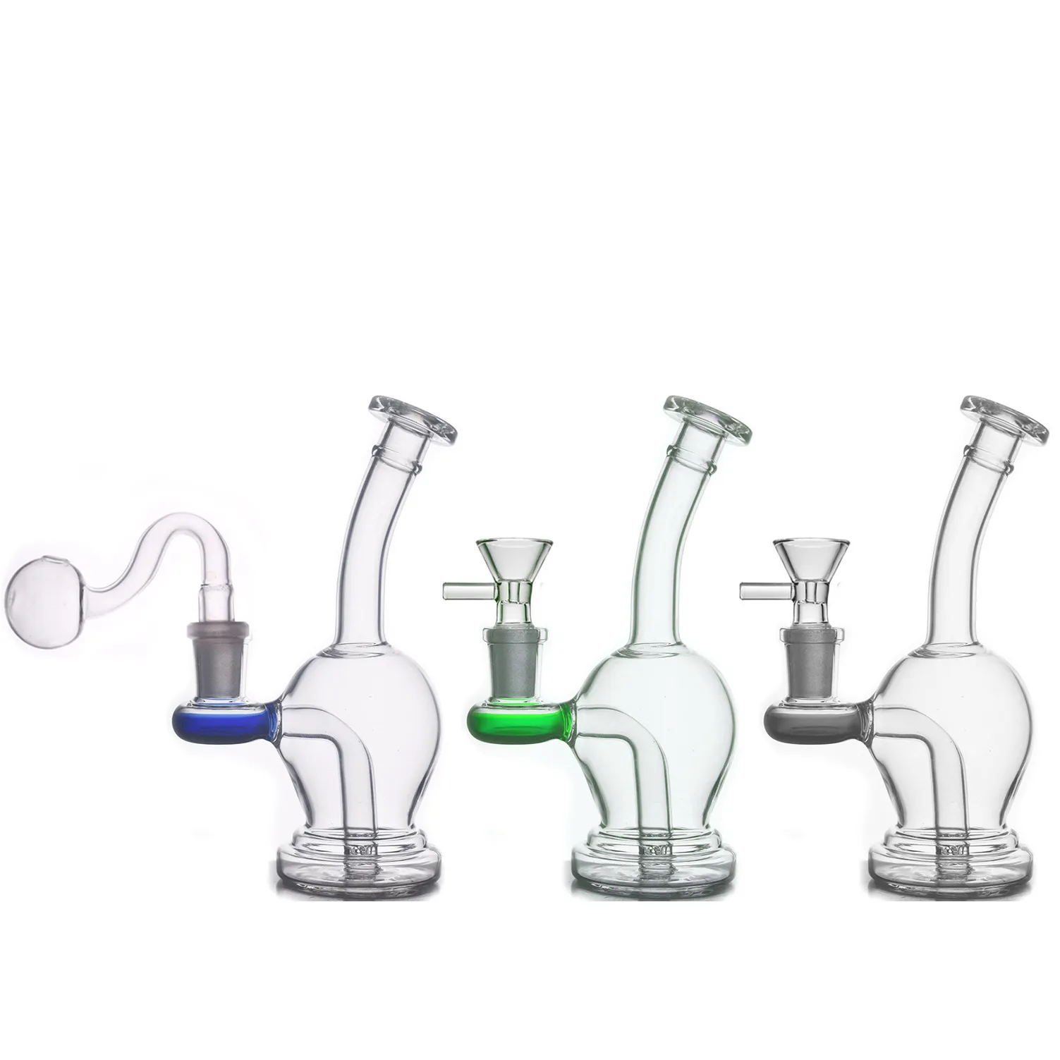 Bang en verre Narguilé Dab Rig Pipe à eau 14mm Femme Dabs Fumer Narguilé Heady Mini Bubblers Recycler Plates-formes pétrolières avec des tuyaux de brûleur à mazout en verre mâle