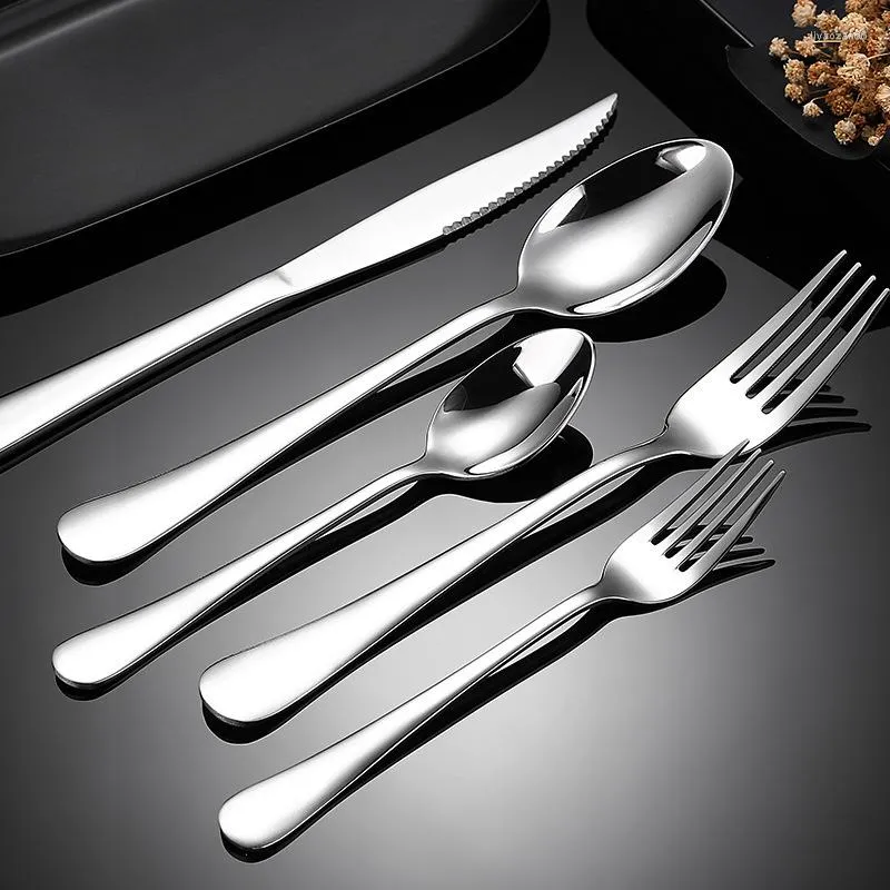 Dinnerware Sets Stainless Steel Cutlery Set Steak Knife Fork Spoon Gold Tableware Dishes Settings And