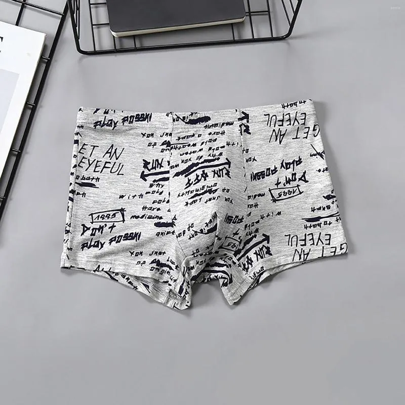 Underpants Vintage Boxers Personality Letter Printed Men'S Intimate Underwear Sexy Comfortable Breathable Lingerie Underpant Male Homewear