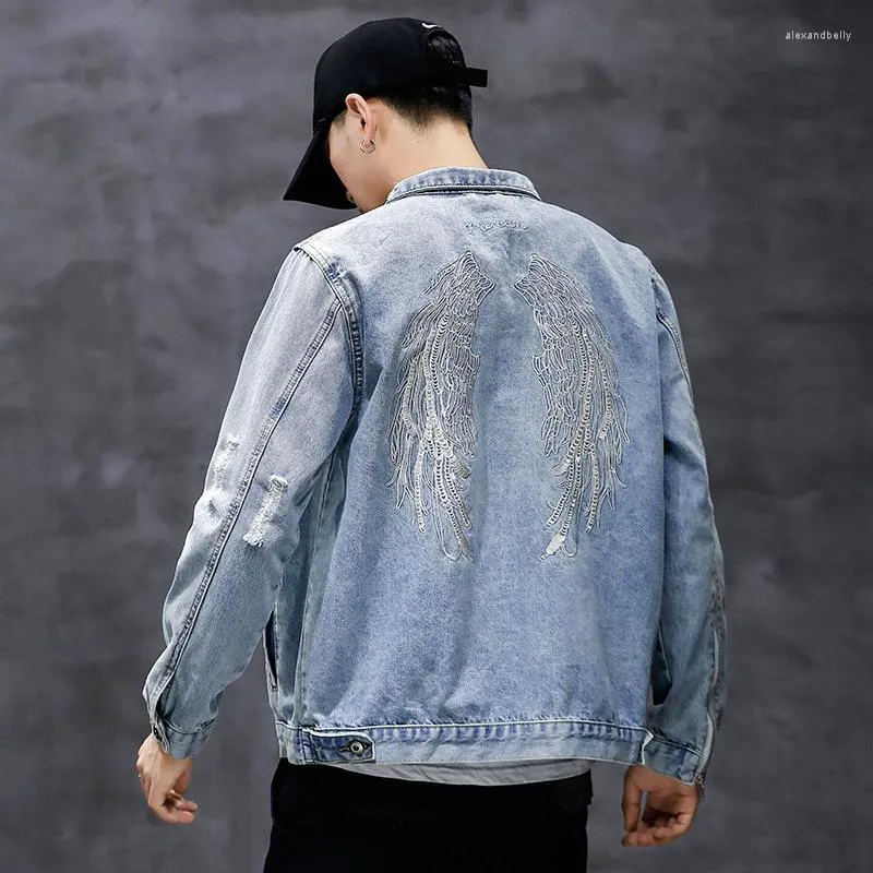 Men's Jackets Embroidered Jacket 20233 Fashion Stand Collar Jacke Plus Size Hip Hop Casual Wing Pattern Embroidery 5XL
