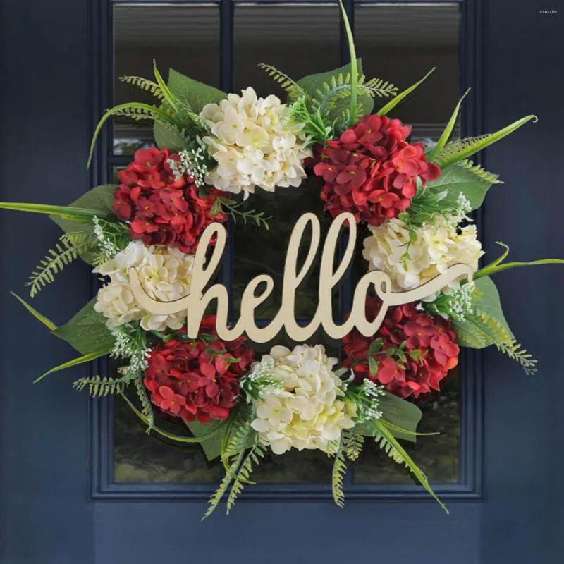 Decorative Flowers Hydrangea Wreaths Decor Front Door Window Home Flower Valentines Day Wreath Decorations