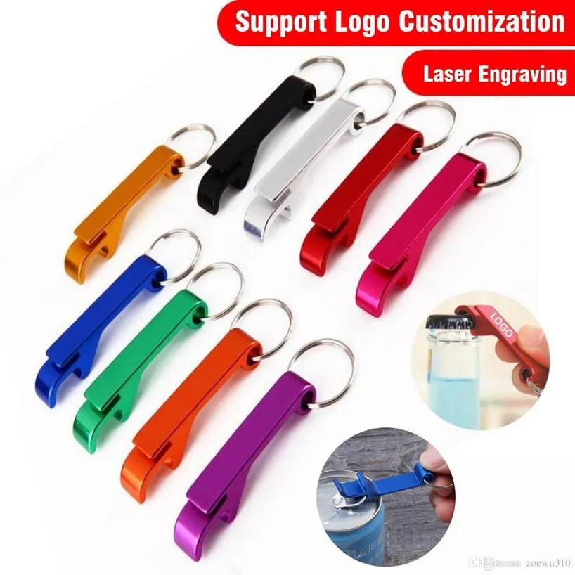 Pocket Key Chain Beer Cola flasköppnare Aluminiumlegering Claw Bar Small Beverage Keychain Ring Advertising Logo PREMOTIONAL GENTER Y2500