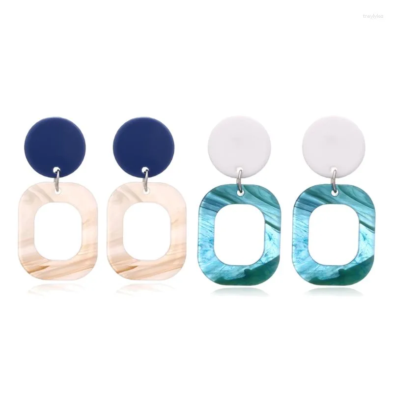 Stud Oorbellen Acryl Vierkante Ronde Acetaat Plaat Drop Dangle Voor Vrouwen Leuke Romantische Dagelijks Leven Sieraden Gift Meisjes 264E