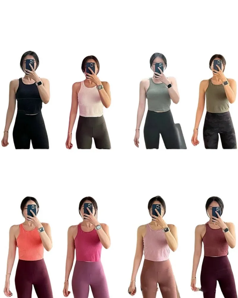 Tasarımcı Kadınlar Kadınlar İnce Fit Gym Fitness Egzersiz Tank Top Kadınlar Jortie Racerback Spor Eğitim Yelek Kılıf Gömlekleri Dahili Brialisure Trend