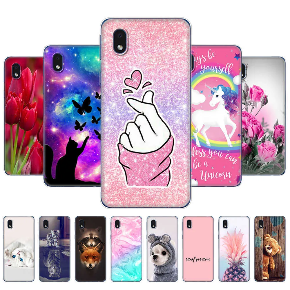 För Samsung Galaxy A01 Core Case Silicon Soft TPU Back Phone Cover SM-A013 5,45 tum skyddande Coque