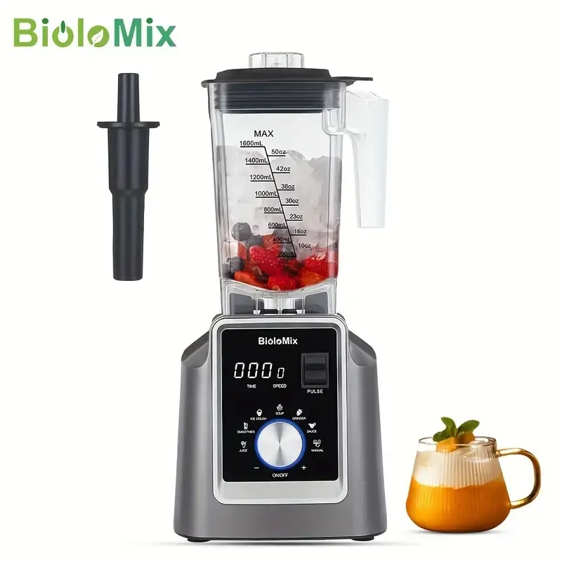 BioloMix Digital BPA FREE 2L Programma automatico Frullatore commerciale professionale Frullatore Spremiagrumi Robot da cucina Ghiaccio Frullati Frutta