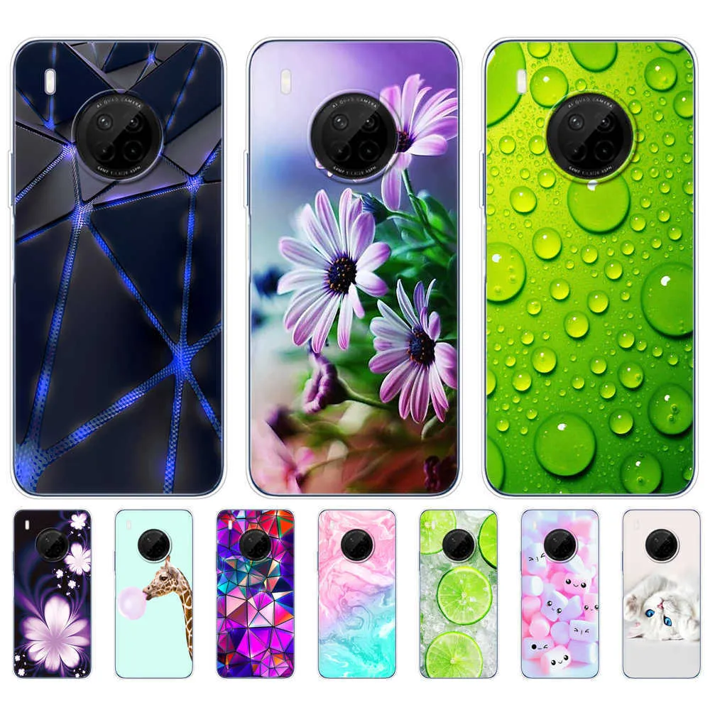 للحصول على Huawei Y9a Case 6.63 "Cilicon TPU Soft Back Phone Cover 2020 FRL-L23 FUNDA HUAWEI9A Y9 A Y 9A PUMPER