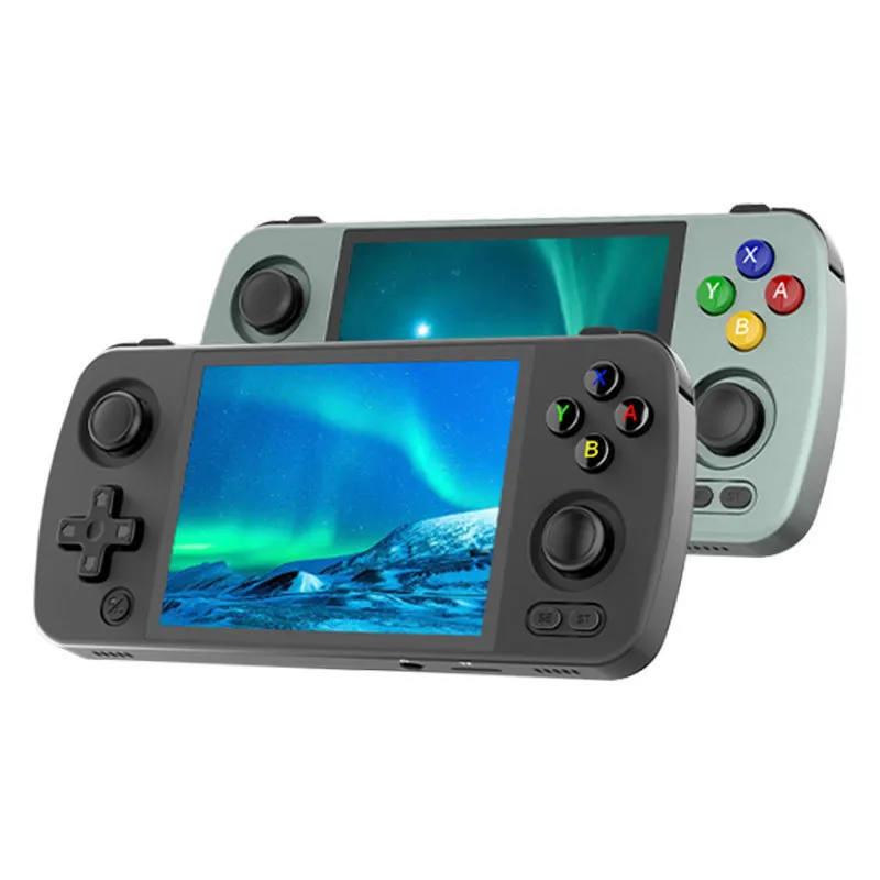 Portabla spelspelare RG405M 4 tum IPS-skärm Metal Handheld Console Player Games Card Inbyggda klassiska spel Retro PSP PS Portable Mini Video Playe 230715