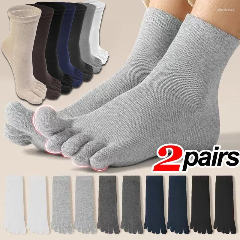 Meias femininas 1/2 pares de cinco dedos unissex para homens e meias de algodão respirável esportes corrida sólida preto branco cinza sox