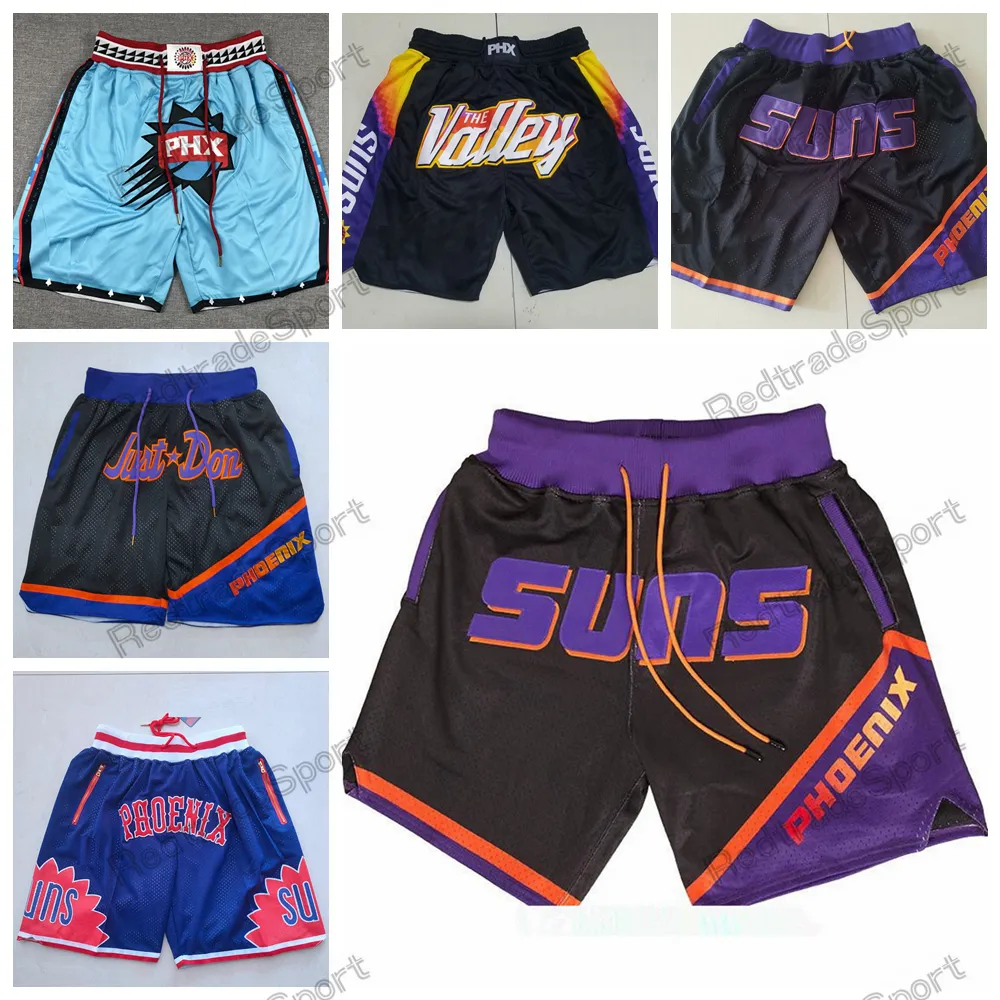 Vintage Just Purple Don Basketball Shorts Just Don Short avec poches Retro Black Mens Zipper Short Stitched Team Basketball Shorts S-XXL