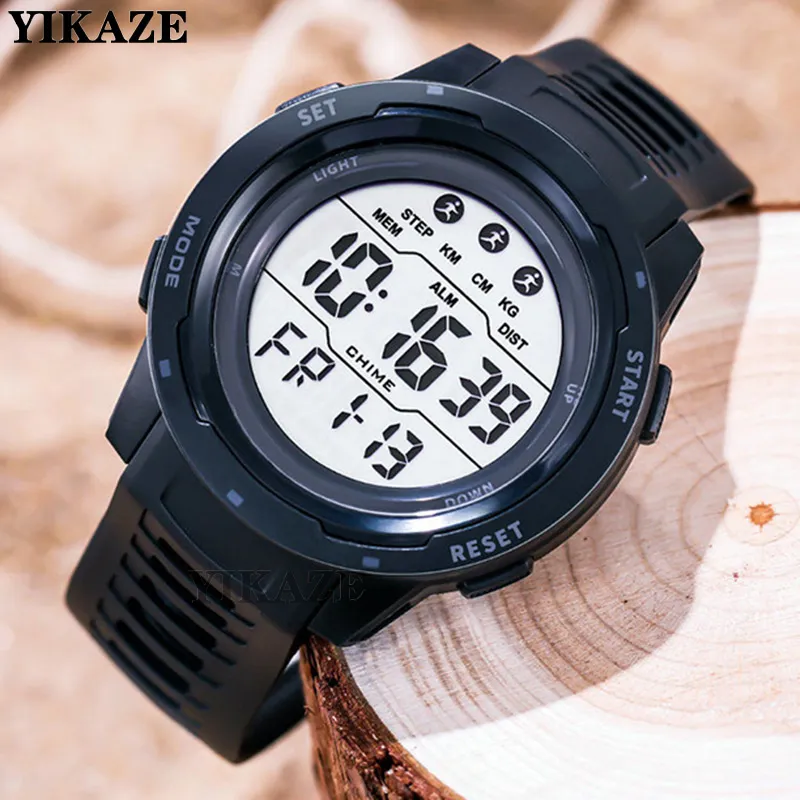 Military Sport Watch Men Digital Watch Big Dial LED Sports Men's Watches stockproof Countdown Watches Waterproof Hour Armband