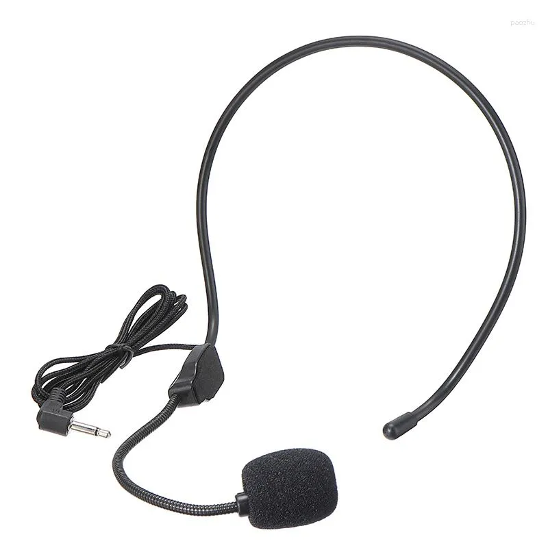 Portable Mini Microphone 3.5mm Stereo Wired Mic Headphone For Speaker Head Microphones Loundspeaker Lecture Teach Headset