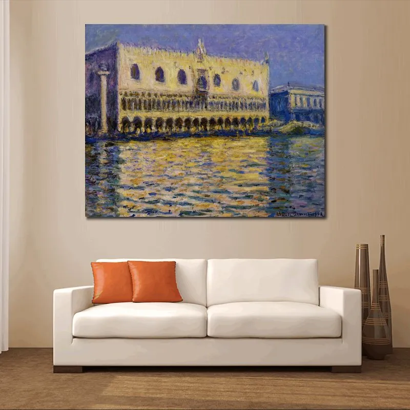 Claude Monet Canvas Art Palazzo Ducale 2 Handgjorda oljemålning Impressionist Artwork Home Decor Modernt Modern