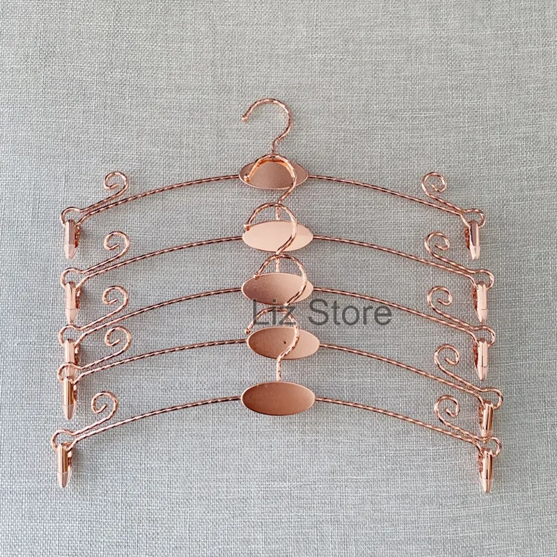 Rose Gold Non-slip Underwear Hanger Creative Metal Underpants Hangers Clothing Store Exquisite Underpants Bra Showing Stand TH0949