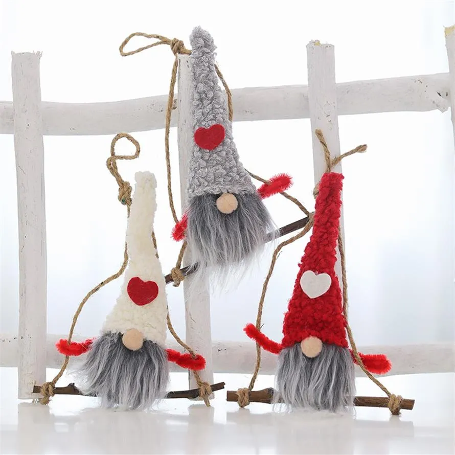 Peluche Gnome Poupée Joyeux Noël Pendentif Goutte Ornements Arbre De Noël Décorations De Vacances Nouveauté Maison Decor269B
