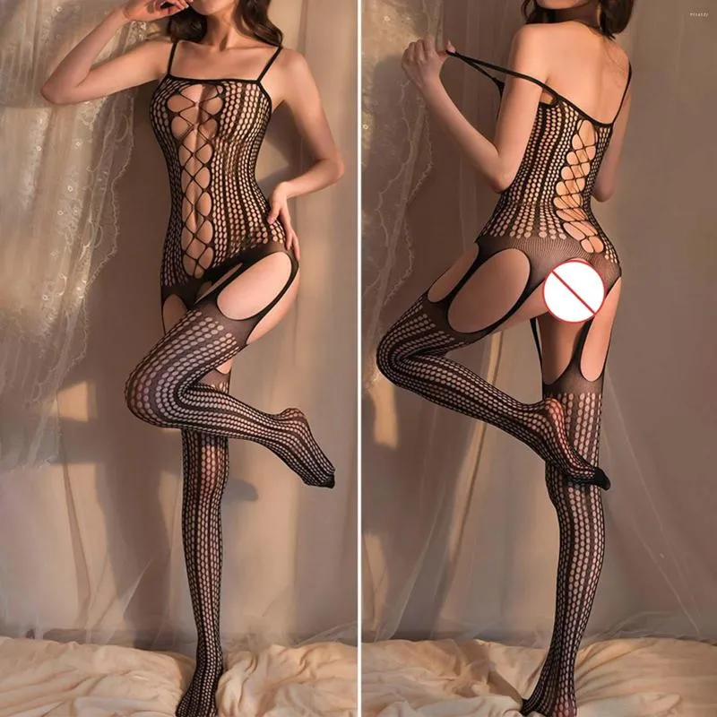 Bras Sets Sexy Lingerie Net Clothes Women's Set With Robe Lace Panties Opening Costume For Women