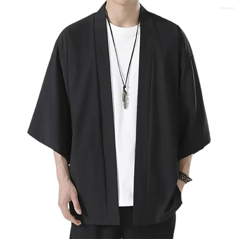Мужские куртки Harajuku японский стиль Мужчина твердый цвет свободный прохладный летние рубашки кардиганские пальто мужчина jaqueta maculina