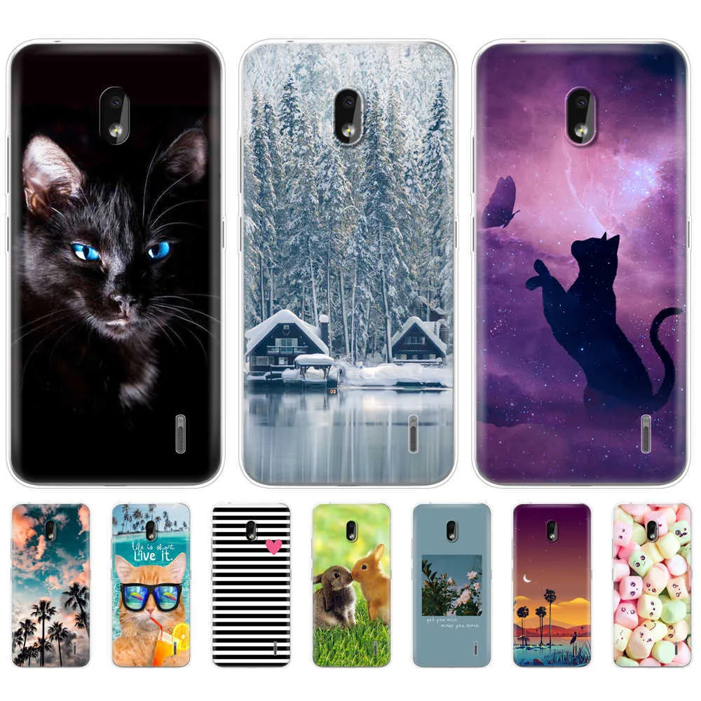 Per Nokia 2.2 Custodia 5.71 "Morbido TPU Custodia in silicone Cover posteriore per telefono Paraurti Full 360 Protettivo Coque Painting